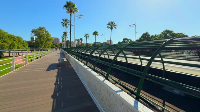 Puente de las flores undergoing maintenance in the city of Valencia, Spain.