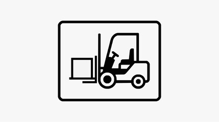 Fototapeta premium Forklift lifting pallet icon for warehouse and logistics design