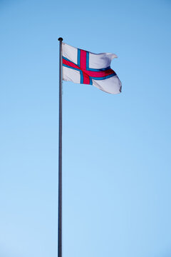 Close-up of the Faroe Islands flag.