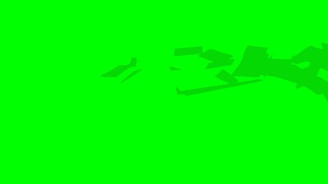 A 3D greenscreen animation of a stylized Israel Israeli New Shekel money stack completely breaking apart into flying banknotes. The ILS notes rise through the air before falling like money rain, colli