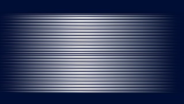 Abstract background with sharp horizontal white speed lines on deep dark blue backdrop. Ideal overlay, banner, and texture for technology, velocity, motion blur, and graphic design.
