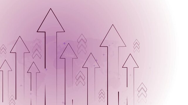 Abstract background upward arrows and line icons animation, symbolizing growth progress success and business direction
