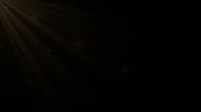 Dark golden diagonal light beams on black background
