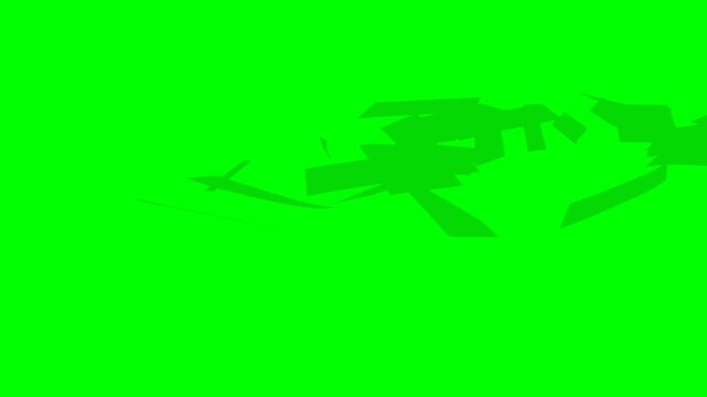 A 3D greenscreen animation of a stylized Sweden Swedish Krona money stack completely breaking apart into flying banknotes. The SEK notes rise through the air before falling like money rain, colliding