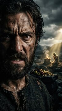 Primal brother enmity: Cain rage, Abel devotion, Bible genesis, religion story, divine preference, human jealousy, sin consequence, murder act, ancient myth, cursed lineage, sacred offering.