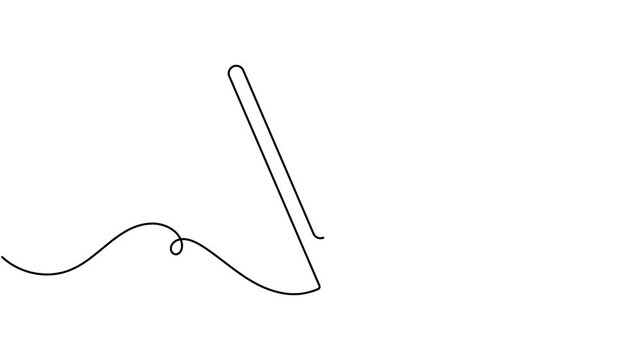 Animated single line letter v icon sign continuous one line drawing moving on white background minimalist birthday card and tattoos concept symbol animation