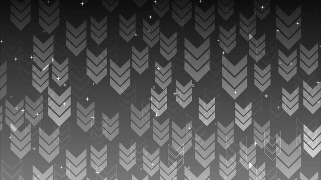Abstract background with repeating chevron arrows and small sparkles animation