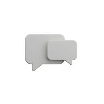 Modern white speech bubbles on transparent background