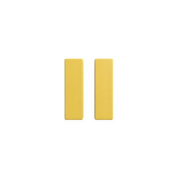 Yellow pause button on transparent background