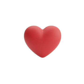 Red heart shape on transparent background