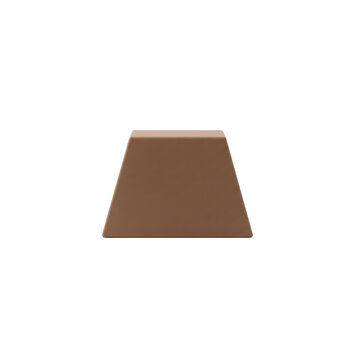 Brown trapezoid geometric shape block on transparent background