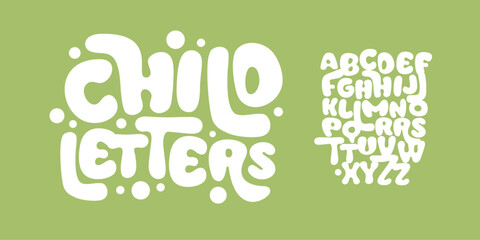 Bubble font, wavy bold letters, soft organic alphabet for cheerful branding, playful logo, whimsical typography, joyful design. Eco-friendly packaging, kids designs. Vector typeset © artyway