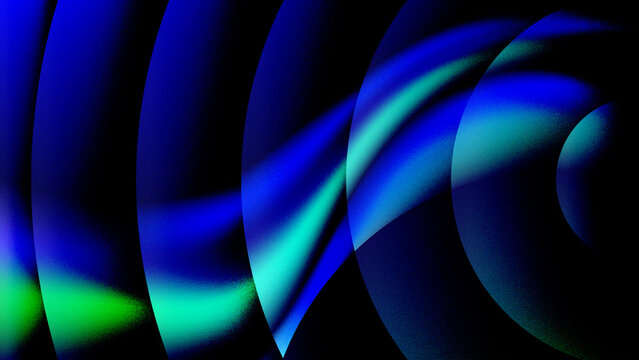 Abstract Blue Colorful Background with Flowing Lines and radial glassy effect for Futuristic and modern wallpaper and background with grain texture effect