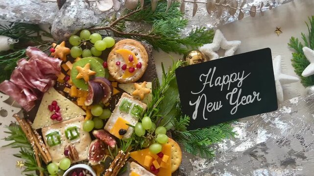 Christmas  cheese and charcuterie board. Video