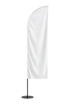 Blank feather flag mockup isolated on transparent background