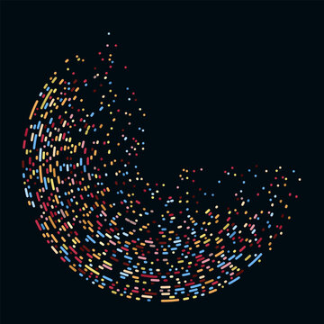 Abstractly arranged dots on black background.