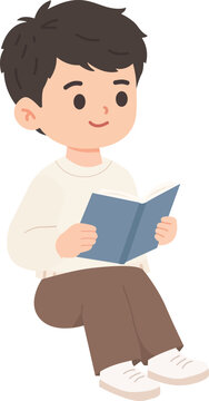 boy reading a book