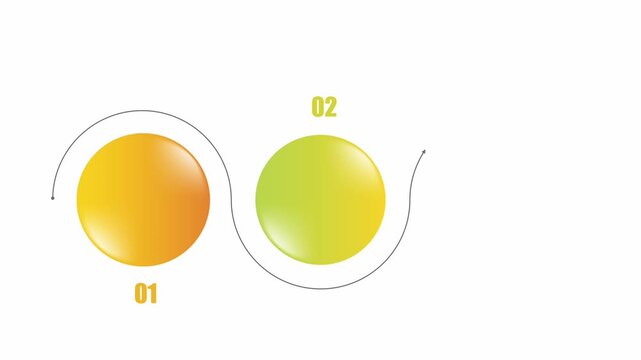 animated video of business plan infographic3 and 7 steps template, multi gradient color circle shape for strategic planning, business presentations and reports, 4k animation