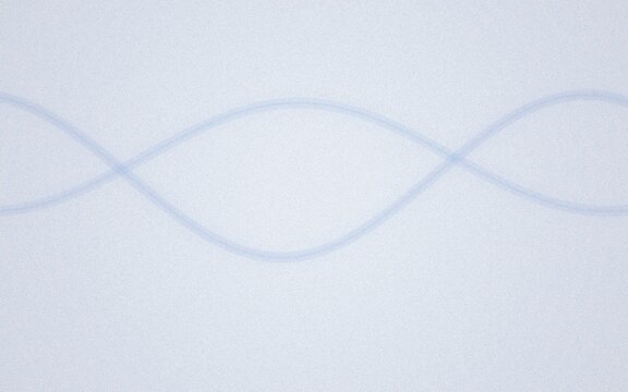 Faint blue sine wave line intersecting on a light grey textured grain background, curve des