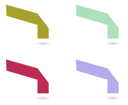 Colorful corner arrow shapes for design and decoration transparent background