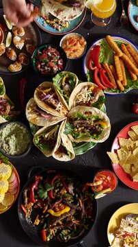 Mexican food. Traditional Mexican cuisine and holiday. Mexican family