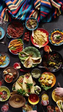 Mexican food. Traditional Mexican cuisine and holiday. Mexican family