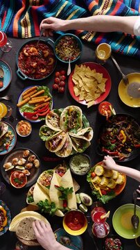 Traditional Mexican Food. Mexican cuisine and holiday. Mexican family