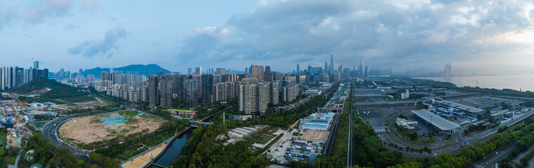 Fototapeta premium Aerial view of landscape in shenzhen city, China