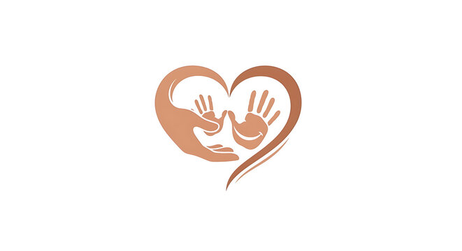 Adult and child hands forming a heart shape symbol