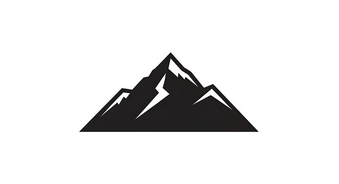 Simple black mountain peak icon illustration