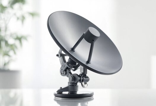 Satellite dish antenna receiving and transmitting wireless signals for global communication, telecommunications, broadcasting, internet connectivity, data transmission, networking, and modern digital 