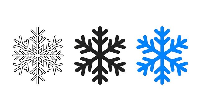 Snowflake icon set with various design variations winter icon snow crystal