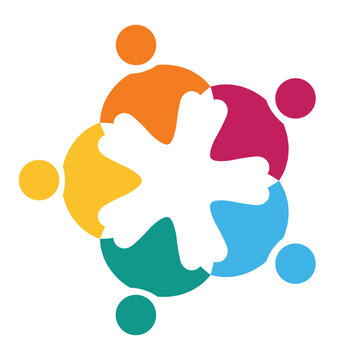 Colorful abstract illustration of human connections and community diversity
