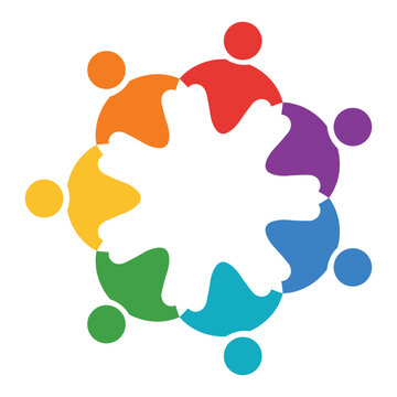 Colorful abstract design representing unity and diversity in communication