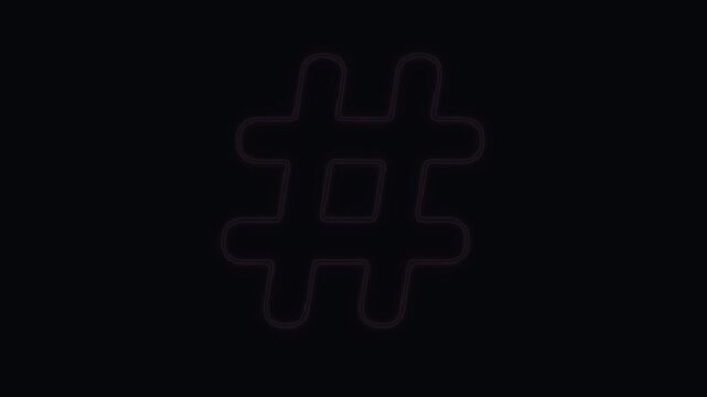 Hashtag symbol glowing with faint pinkish ambient light against a dark background, highlighting modern social media connectivity.