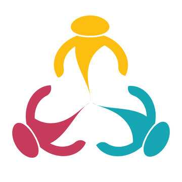 Abstract Representation of Team Collaboration and Unity in Colorful Shapes