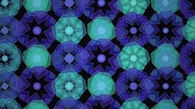 Blue and Green Floral Pattern Background.