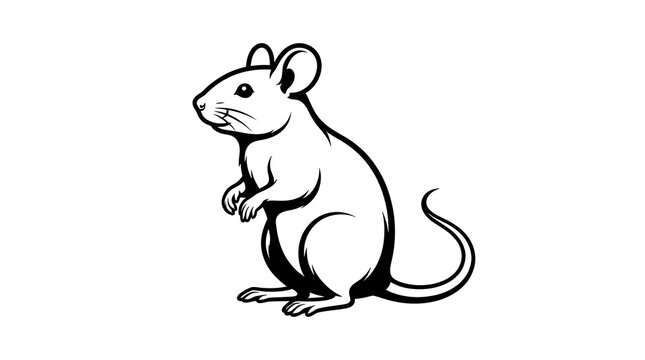 Simple cartoon rat standing upright