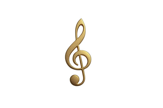 Delicate expressive gold musical treble clef product cutout
