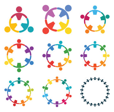Colorful Symbol of Community, Unity, and Togetherness in Circular Design