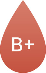 Red blood drop symbol for blood type B positive, healthcare, and blood test concept flat vector illustration. © Kim Yu Rim