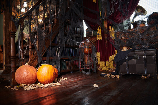 Pumpkins Inside Haunted Mansion