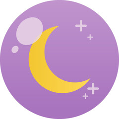 Magic glass orb with crescent moon symbol vector icon © Kim Yu Rim