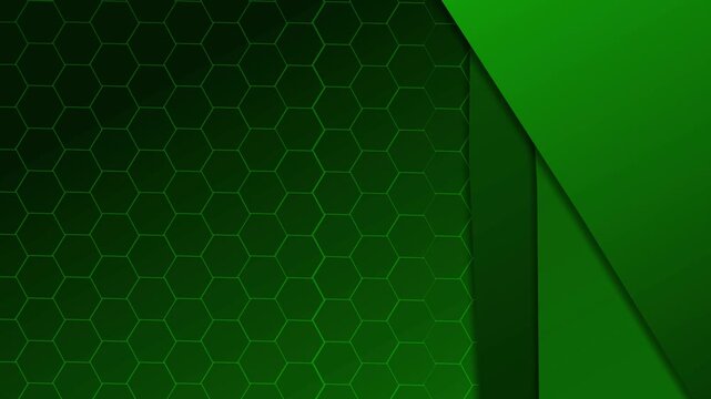 Abstract geometric background with hexagon pattern and folded paper-like panels animation