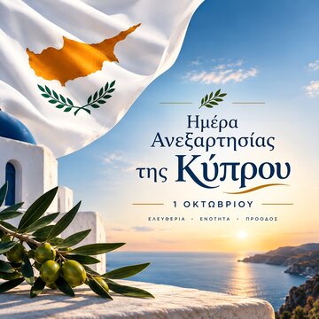 Cyprus independence day celebration poster design