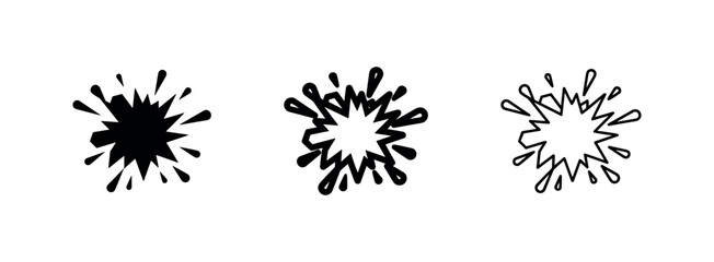 Comic Style Ink Splatter or Explosion Blast Icon Set © liubomir118809