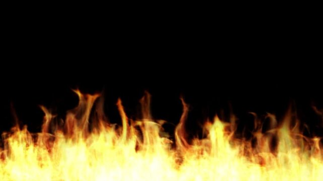 realistic burning fire flames overlay blazing inferno bonfire border motion graphics video footage orange yellow heat blaze vfx backdrop
