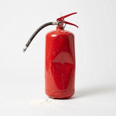 Obraz premium Damaged fire extinguisher on white