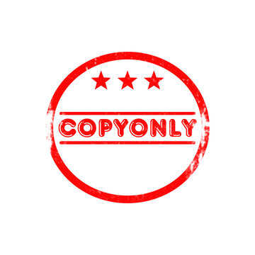 Red circular stamp with three stars and copyonly text, representing duplication or replication for specific purposes.