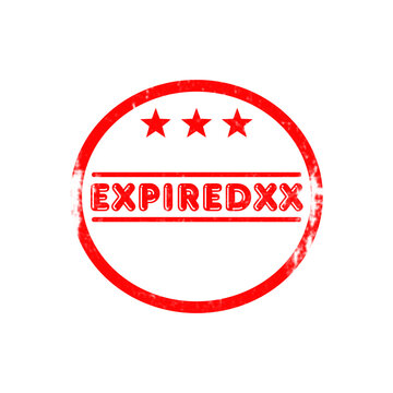 Red round expiredxx stamp design on checkered background for business validation purpose.